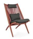  ALOHA Kerti Fotel - Szürke-Piros - Minimalista Design (BZ-0660413)
