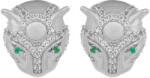  Panter Ezüst Fülbevaló - Smaragd, Topáz - 9.13g