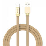 V-TAC Ruby USB - USB-C pamut-szövetkábel (1 méter) arany - USB 2.0 (22417)