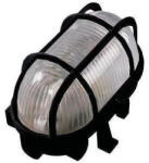 MENTAVILL Hajólámpa ovális műanyag ráccsal max. 100W zárt fekete (231005)