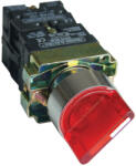 TRACON Világítókaros kapcsoló, fémalap, piros, LED, kétáll. izzó n. 1×NC+1×NO, 3A/400V AC, IP42 (NYGBK2465P)