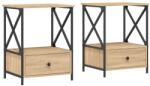 vidaXL 2 db Ipari Éjjeliszekrény - Sonoma Tölgy - 50x41x65 cm (826086)