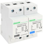 Tracon T1+T2 AC típusú túlfeszültség levezető, egybeépített 2P 50kA 385V (ESPD1-2-50-2P)