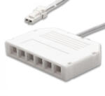 Isoled Elosztókábel 30cm 1 apa 6 anya MiniAMP csatlakozóval 2 eres fehér (ISO114499)