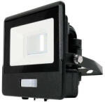V-TAC Mozgásérzékelős PRO LED reflektor, fekete (10W/100°) meleg fehér, Samsung Chip - vízmentes kötődobozzal (29609)