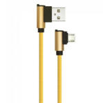 V-TAC Diamond L alakú USB - Micro USB nejlon-szövetkábel (1 méter) arany - USB 2.0 (22431)