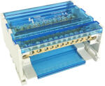 Tracon Moduláris elosztóblokk nyitható fedéllel 3×16(10) mm2 / 8×10(6) mm2 (FLSO16-4P11)