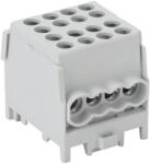 Tracon Főáramköri leágazó kapocs négyes, sínre szerelhető, szürke 2.5-25mm2 (FLECU-25-16-4)