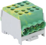 Tracon Főáramköri leágazó kapocs négyes, sínre szerelhető, zöld/sárga 6-35mm2 (FLECU-35-25-4ZS)