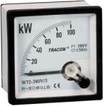 TRACON Hatásos teljesítménymérő, 3 fázisú, 4 vezetékes 96×96mm, 400V AC (W96-400V-4)