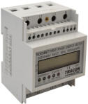 TRACON LCD kijelzésű háromfázisú áramváltós fogyasztásmérő, 4 modul 400V / 5 A CT Pd=3W (TVO-F3-4MCT)