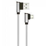 V-TAC Diamond L alakú USB - Micro USB nejlon-szövetkábel (1 méter) szürke - USB 2.0 (22430)