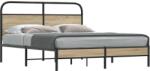 vidaXL ágykeret matrac nélkül 160x200 cm füstölt tölgy fűrészelt fa (4100359) - pepita