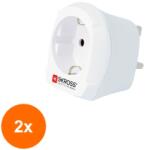 SKROSS Set 2 x Adaptor Priza EU - UK, Skross, Alb (TIV-2xADAPT-PLUG-EU/UK/BX-SKRS)