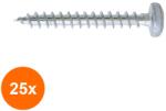 Schaefer-Peters Set 25 x Surub pentru Pal cu Cap Bombat Inox A2, 6 x 120 (COR-25xX00136120S)