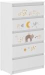  Ifjúsági 5 fiókos Komód - Cica - fehér