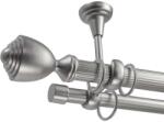  Pluton Dupla Függönyrúd - Mennyezeti - 360 cm (PLUTON-ZIMTATA-SILVER-02-360)