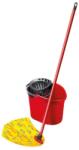 Vileda Galeata cu Storcator Vileda Power Press, Mop Soft si Maner Euroclick, Rosu (MAG1016810TS)
