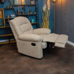  Manuális fekvőfotel, relax fotelágy zsenília bézs szövet (JNF-MANUAL-BEIGE) JN-R8053A51