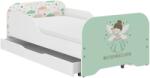 Wooden Toys Pătuț pentru copii MIKI 160x80cm cu saltea cadou, fără spațiu de depozitare pentru lenjerie de pat - Tündér