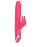 Guilty Toys Vibrator Midnight Rabbit, 10 Moduri Thrusting, 10 Moduri Vibratii, Silicon, USB, Rose, 24.5 cm, Guilty Toys, Glamour Vibrator