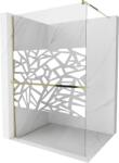 Mexen Kioto+ Walk-In Zuhanyfal - 90x200 cm - 8 mm Biztonsági Üveg - Arany (5907709169876)