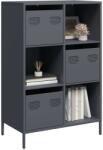 vidaXL antracitszürke acél magasszekrény 68 x 39 x 103, 5 cm (851408) - pepita