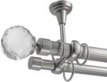  CrystalLine Dupla Függönyrúd - Ezüst Fém - 320 cm (CRISTAL-ZIMTATA-SILVER-02-320)