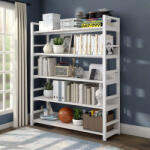 BeComfort Fehér Könyvespolc - 5 Polc - 60x30x182 cm (PG03-4)
