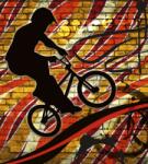  BMX Poszter Tapéta - Graffiti Stílus - 225x250 cm (MS-3-0327)