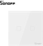 SONOFF Dupla Érintőkapcsoló T1EU2C, Wi-Fi + RF, Mobiltelefon-vezérlés, - pepita