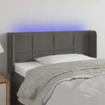 vidaXL sötétszürke bársony LED-es fejtámla 103 x 16 x 78/88 cm (3123279)