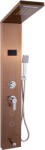 Trendy Sanitary hidromasszázs zuhanypanel, rozsdamentes acél, 5 funkció, digitális, LED-del, szatén réz