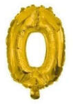  Arany Fólia Lufi - 0-ás Szám - 10 cm (PNN91558)