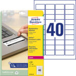  Avery-Zweckform L6145-20 45, 7x25, 4mm 4 pályás lézer etikett eltávolíthatatlan kerekített sarkú 40 címke/ív 20ív/csomag (L6145-20)
