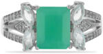  Smaragd Ezüst Gyűrű - Brazíliai Smaragd, Fehér Topáz