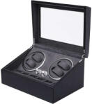 iUni órafelhúzó 4 + 6 tárolóhely, Öko bőr, Fekete