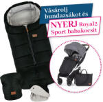 Petite & Mars Jibot 3in1 Téli Szett Jasie Ink Black Bundazsák Kézmelegítő és Kesztyű Babakocsira