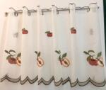 Hiko Perdea tip in, brodata, scurta cu inaltime de 60cm, pentru bucatarie, Hiko Apple pentru prindere direct pe geam (100005917)