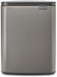 Brabantia Bo Waste Bin hulladékgyűjtő felnyitható, Soft-Close fedéllel, műanyag tartály, 12L - C méret, acél, platinaszürke - 230387 (230387)