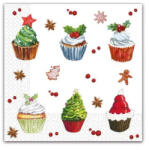 Procos Christmas Cupcakes, Karácsony szalvéta 20 db-os 33x33 cm PNN90436 (PNN90436)
