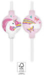 Procos Unicorn Rainbow Colors, Unikornis papír szívószál, 4 db-os szett FSC PNN93767 (PNN93767)