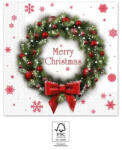 Procos Merry Xmas Wreath, Karácsony szalvéta 20 db-os, 33x33 cm FSC PNN95372 (PNN95372)