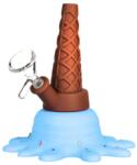 Urban Crew Bong silicon ICE CREAM cu apa GLOW IN THE DARK blue 13cm