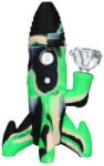 Urban Crew Bong silicon/sticla Rocket verde/negru 20cm