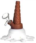 Urban Crew Bong silicon ICE CREAM cu apa GLOW IN THE DARK alb 13cm