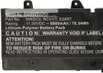 VHBW Notebook akkumulátor Dell X26RT, RCVVT, NWDC0 - 6800 mAh 11, 55 V Li-polymer (889001253)