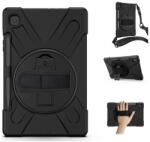 Gigapack Defender műanyag telefonvédő (ütésállóság, kitámasztó, 360° + kézpánt) FEKETE SamsungGalaxy Tab S6 Lite 10.4 LTE (SM-P625) 2024, Galaxy Tab S6 Lite 10.4 WIFI (SM-P620) 2024 (GP-98582)