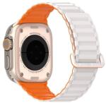 DUX DUCIS KJ pótszíj (egyedi méret, nagy, szilikon, izzadságálló, mágneses) EZÜST/NARANCSSÁRGA Apple Watch Series 5 44mm, Watch Series 4 44mm, Watch Series 3 42mm (GP-162522)