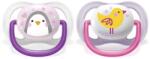 Philips Залъгалки Philips Avent - Ultra Air, с декорация Пингвин и птица с кутия за стерилизиране, 0-6 m, 2 броя (00A.0518.006)